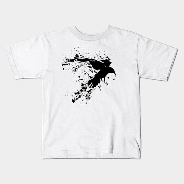 Black Crow Kids T-Shirt by MysticMoonVibes